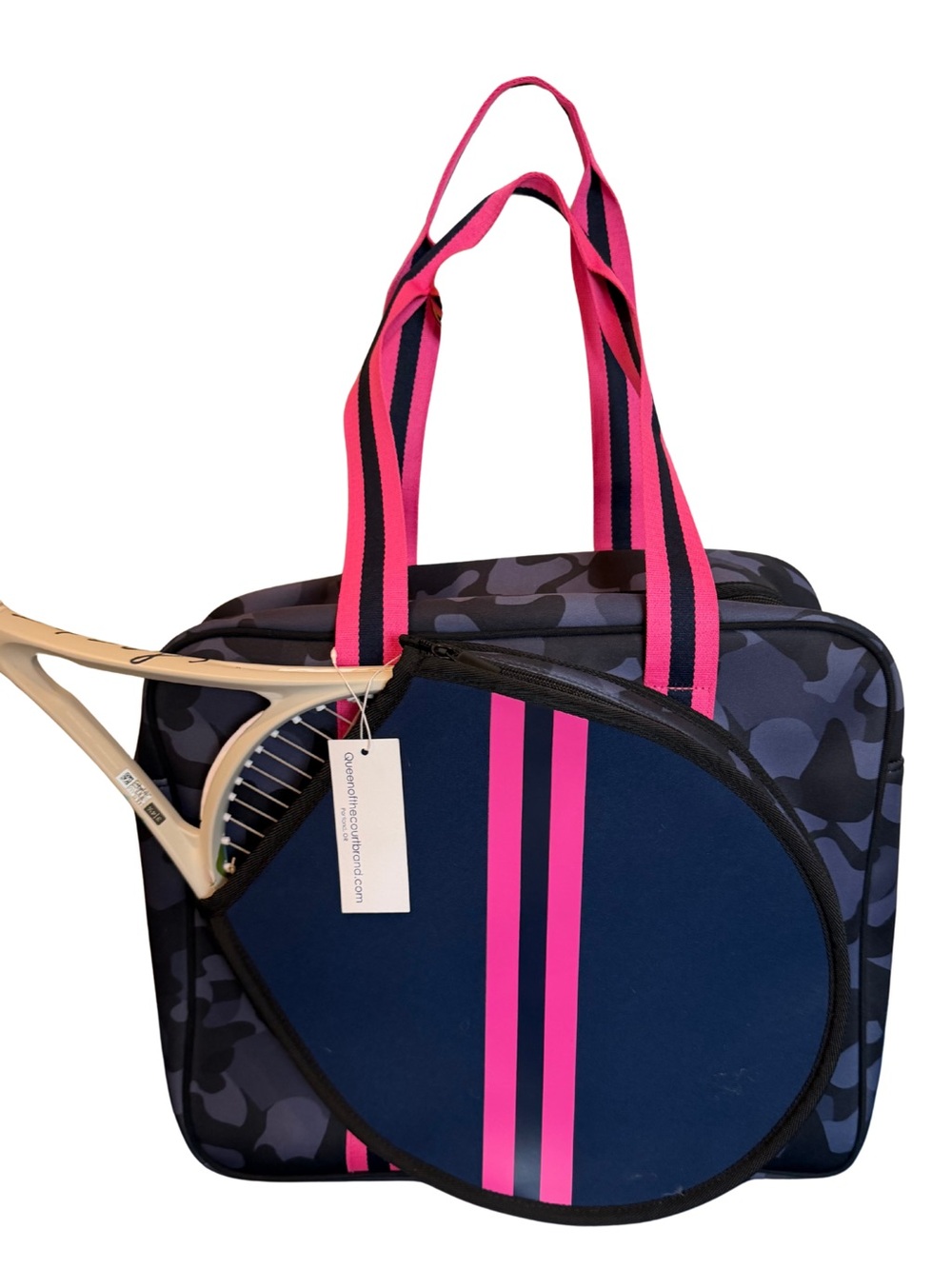 NWT Queen of the Court - Hampton Tennis Bag - Blue and Pink Camo